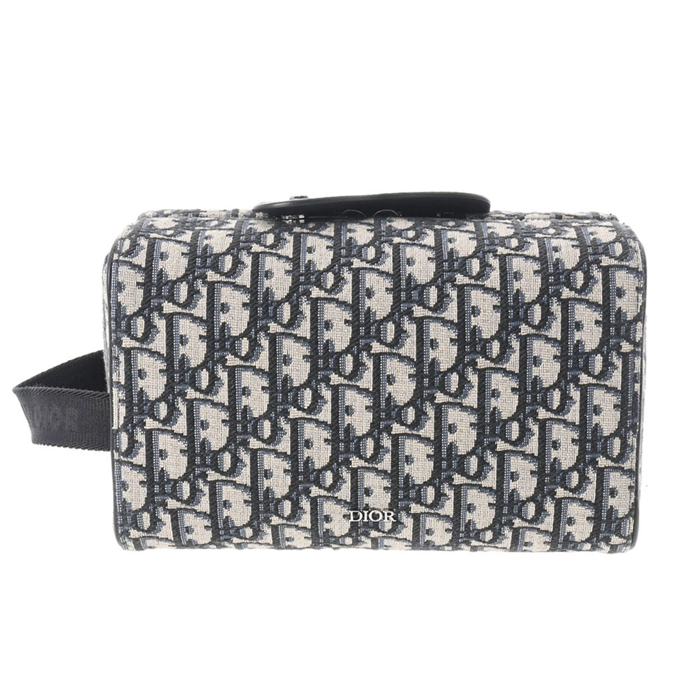 Christian Dior Pouch Bag Navy Silver Hardware